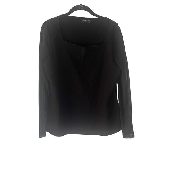 Allegra K Women's Size Large Mesh Sleeves Black Whymsygoth Top - Picture 1 of 8